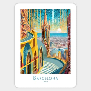 Barcelona Spain Skyline from Sagrada Familia Sticker